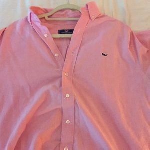 Pink Vineyard Vines classic fit whale shirt